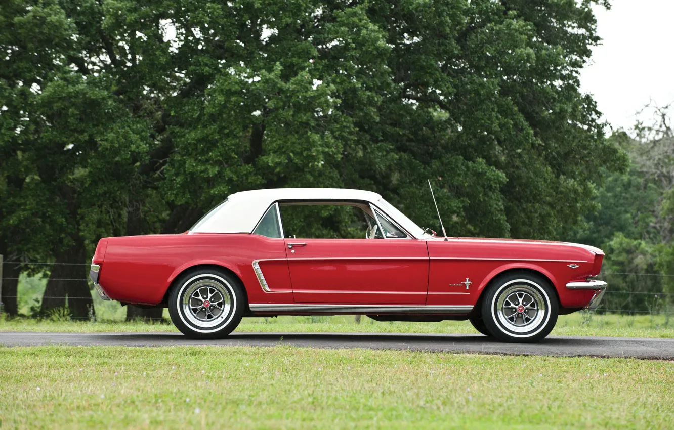 Фото обои Red, Ford Mustang, 1964, Hardtop, Pony Car