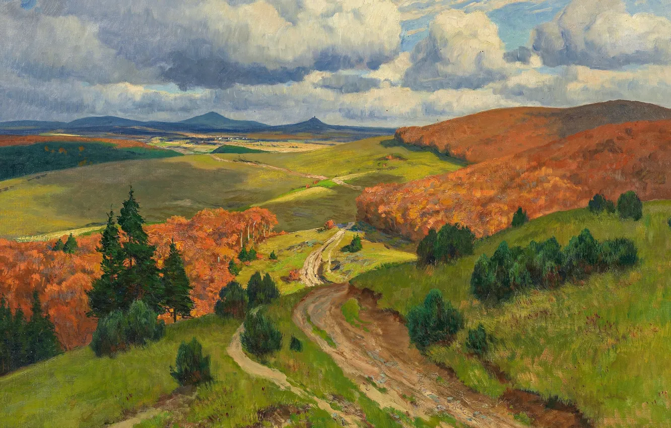 Фото обои немецкий живописец, German landscape painter, oil on canvas, Дюссельдорфская художественная школа, Düsseldorf school of painting, …