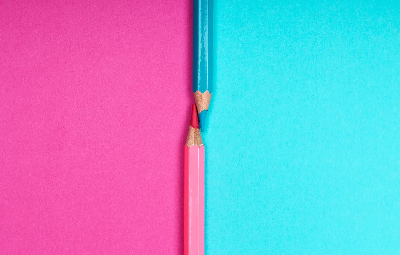 Фото обои фон, розовый, голубой, цвет, текстура, карандаши, контраст, пара