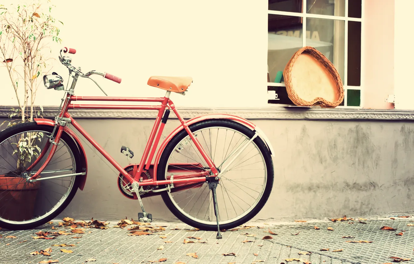Фото обои велосипед, сердце, love, vintage, heart, romantic