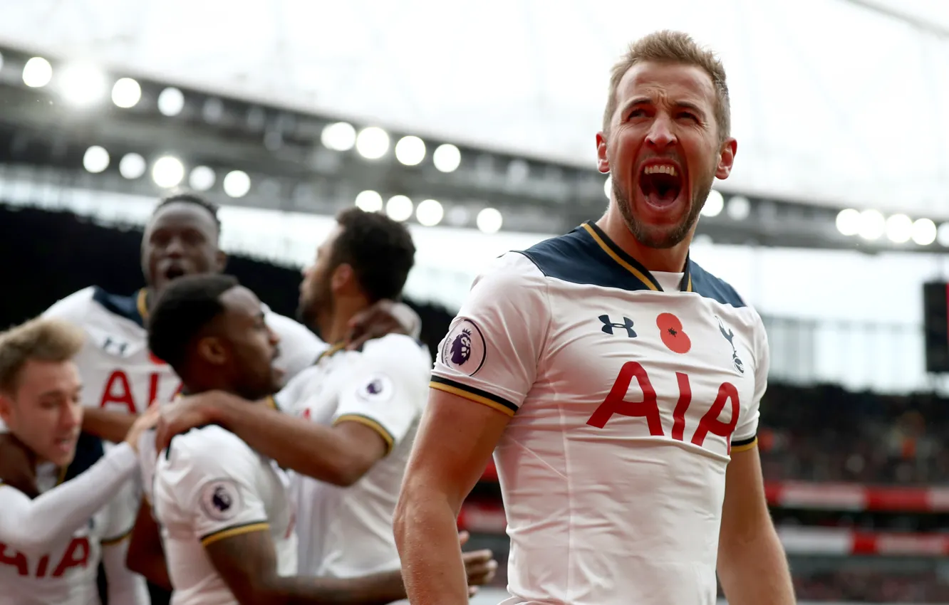 Фото обои Англия, Спорт, Футбол, Football, Футболист, Tottenham Hotspur Football Club, Тоттенхэм Хотспур, Harry Kane