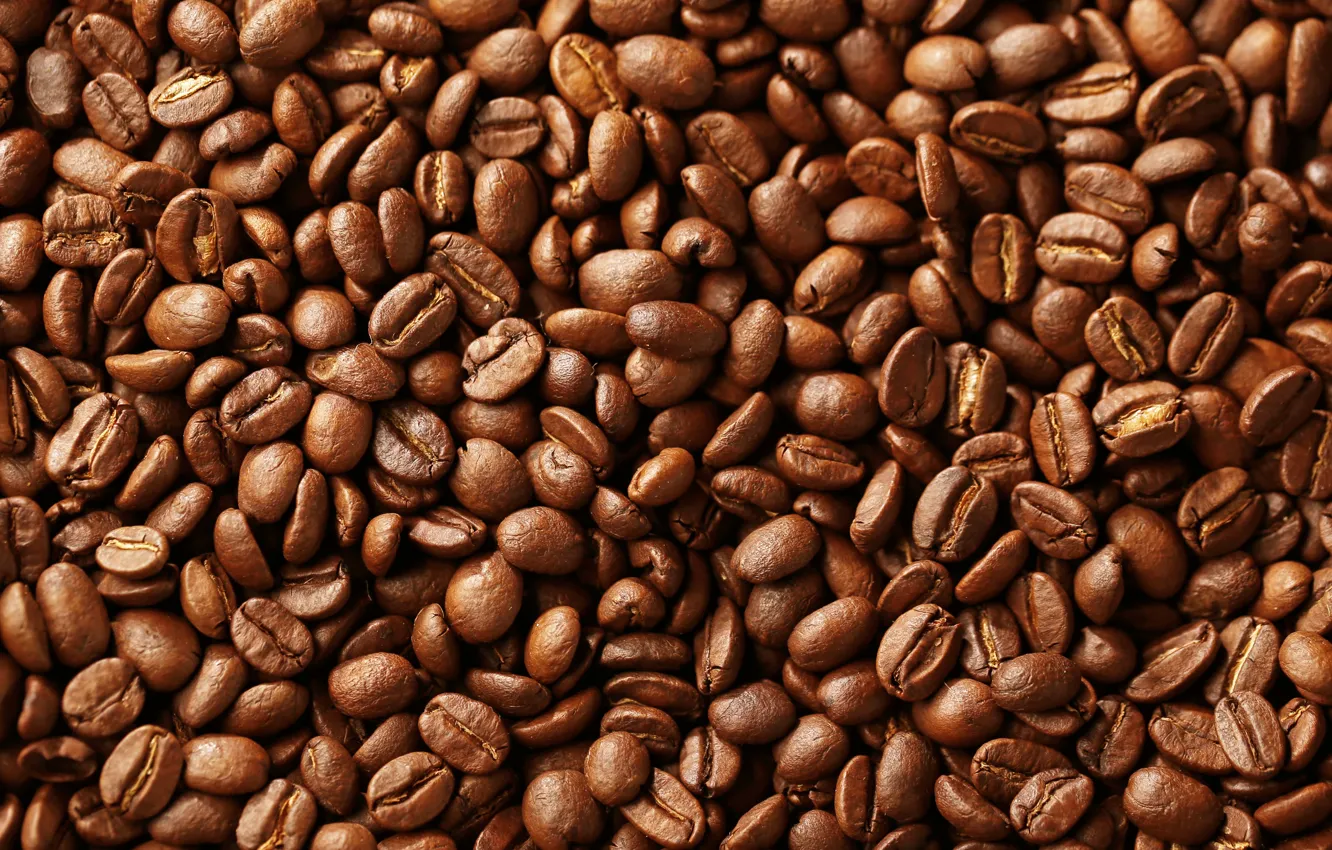 Фото обои макро, кофе, зерна, текстура, коричневые