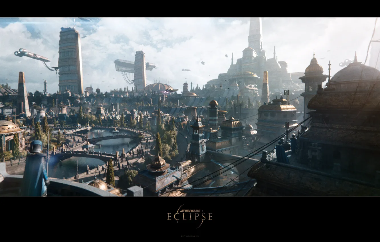 Фото обои city, город, фантастика, Звёздные войны, Эклипс, Набу, Naboo, Star Wars Eclipse