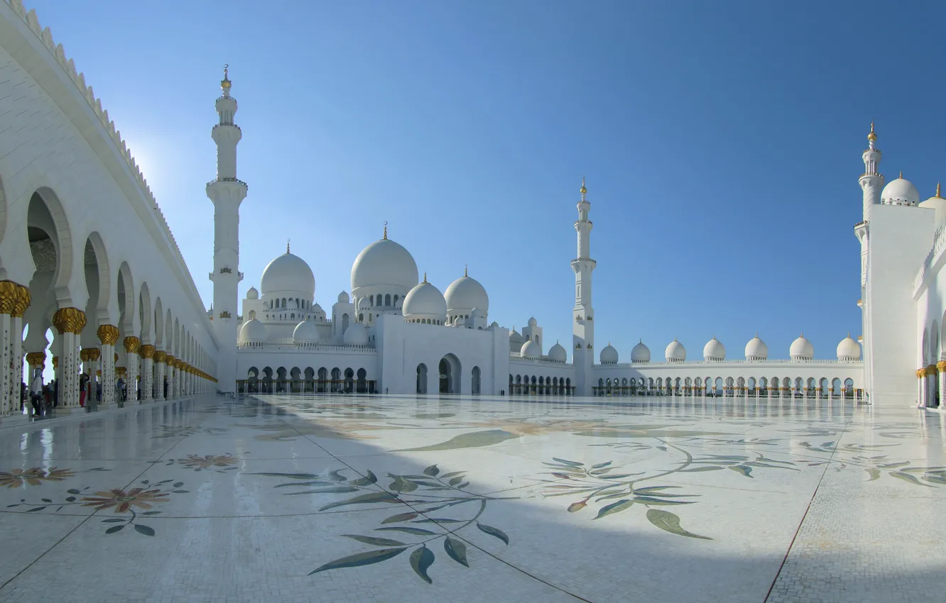 Фото обои архитектура, ОАЭ, Абу-Даби, минарет, мечеть шейха Зайда