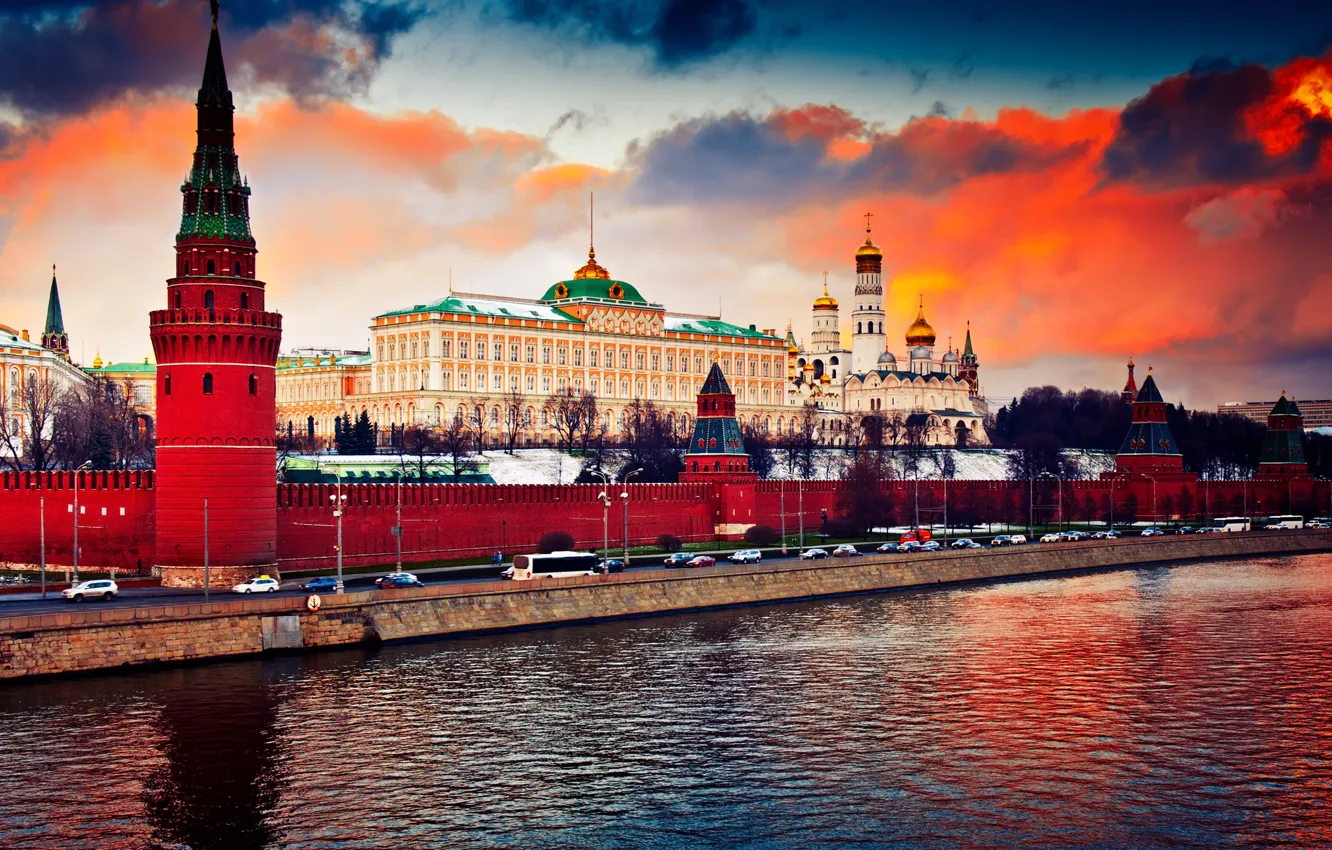 Фото обои city, река, Москва, Кремль, Россия, Russia, Moscow, Kremlin