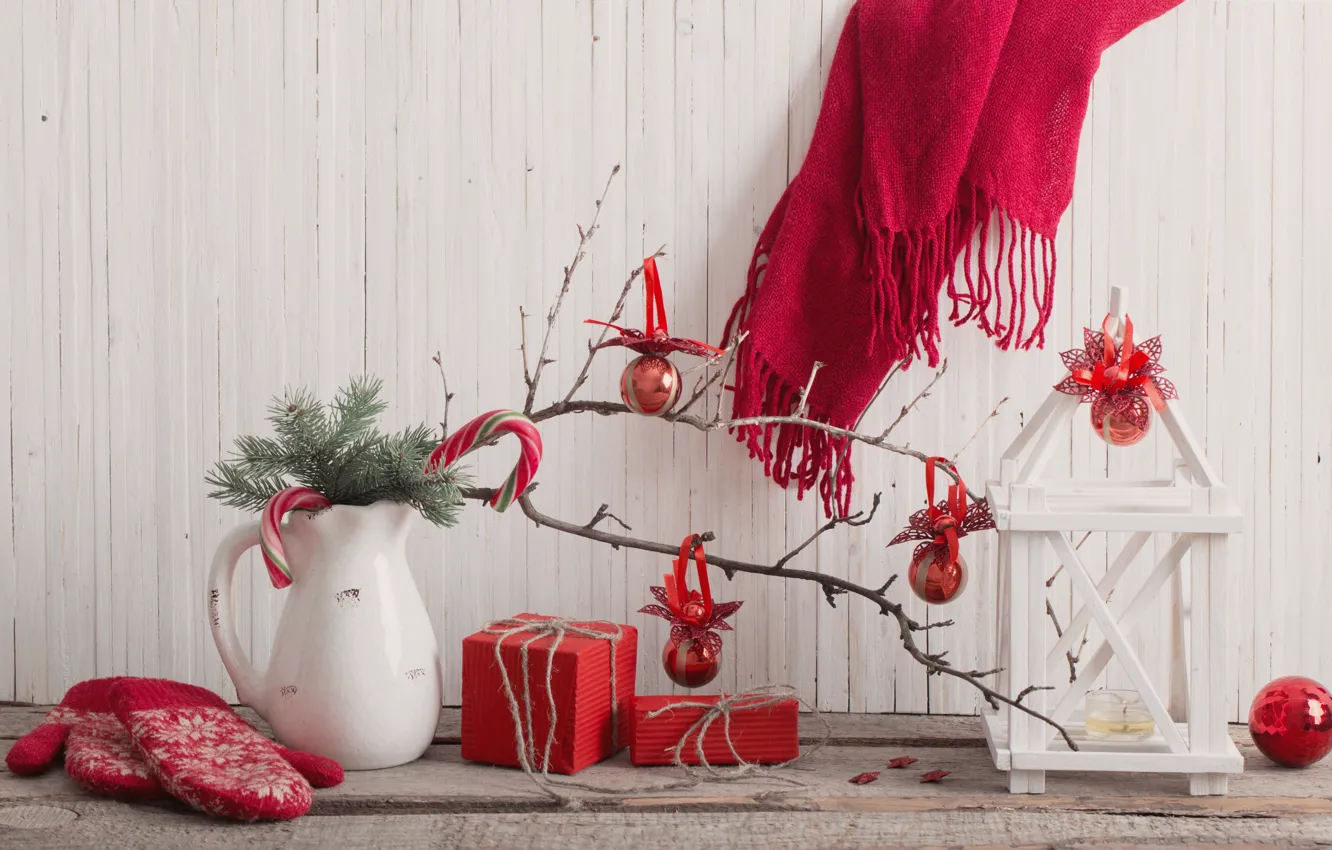 Фото обои украшения, шары, елка, Новый Год, Рождество, подарки, Christmas, vintage
