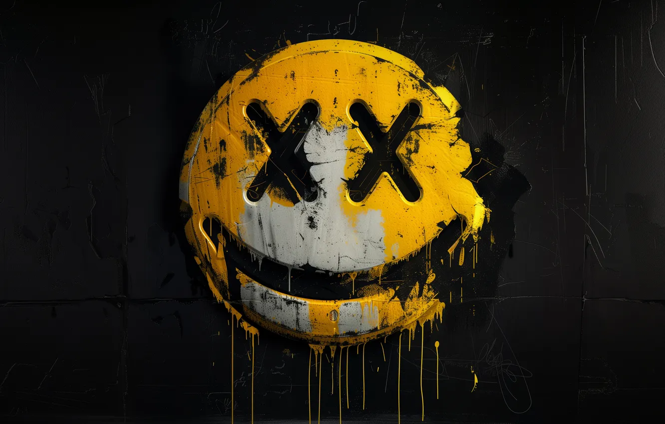 Фото обои smiley, minimalism, ai art