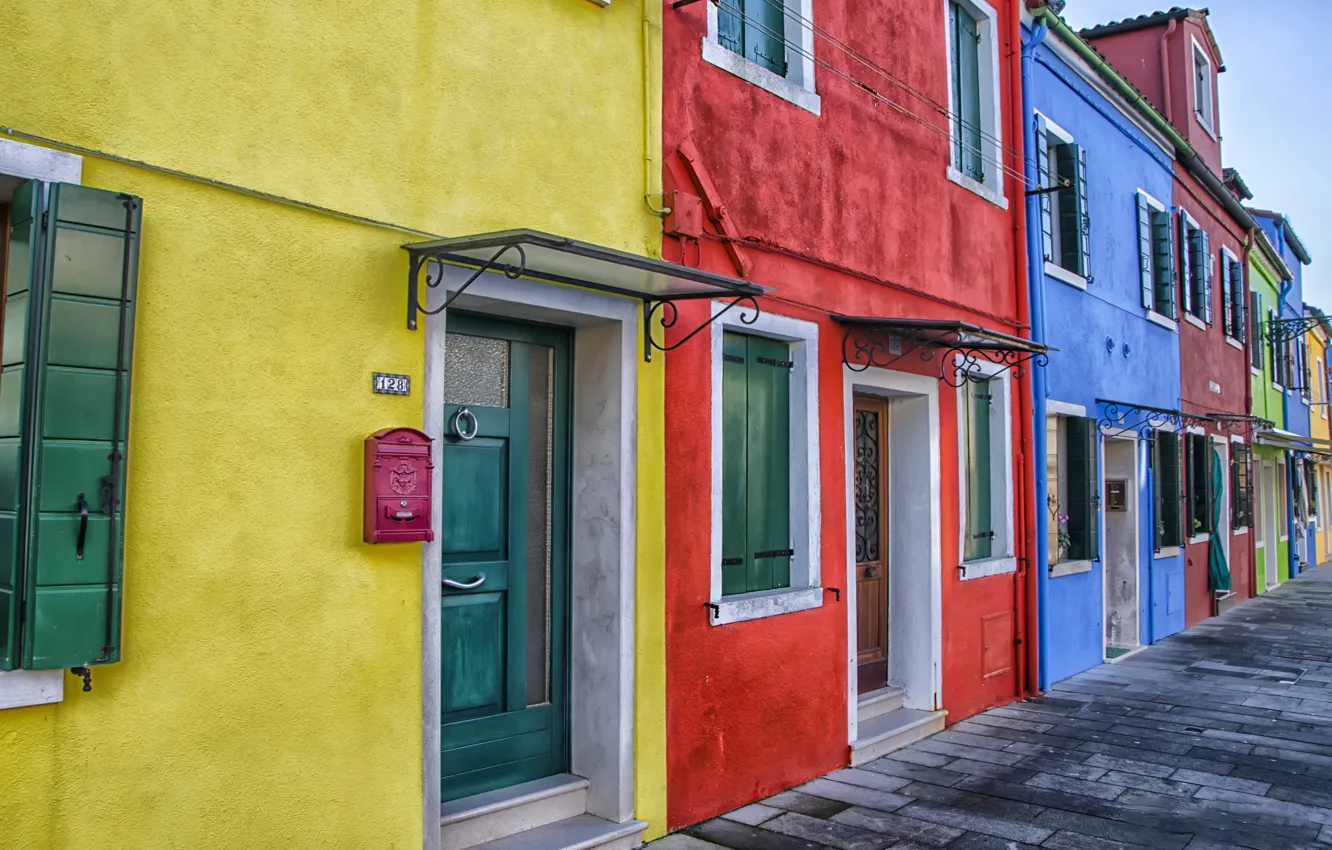 Фото обои краски, дома, Венеция, Бурано