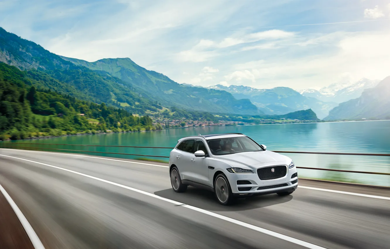 Фото обои море, Jaguar, ягуар, 2015, F-Pace S