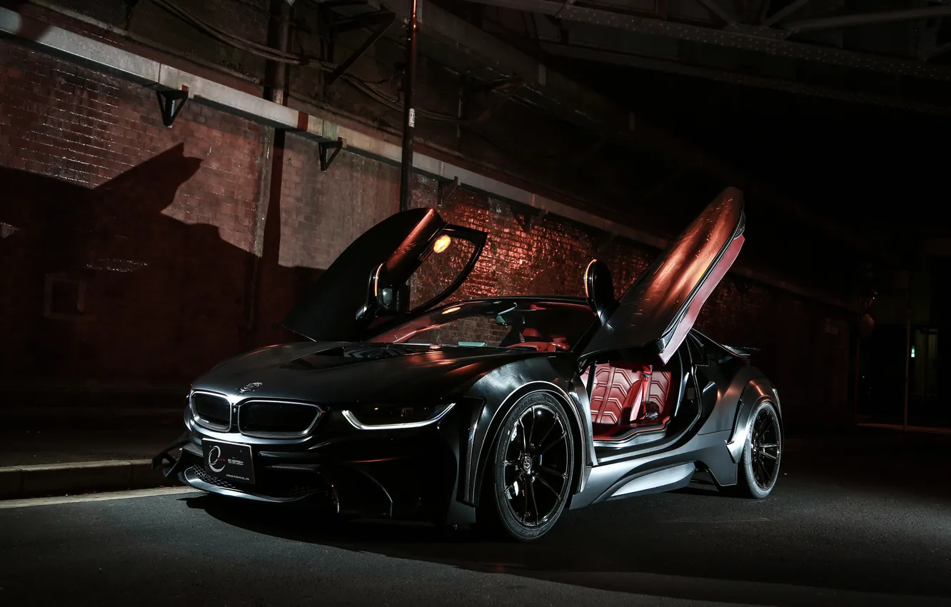 Фото обои машина, стена, тень, BMW, автомобиль