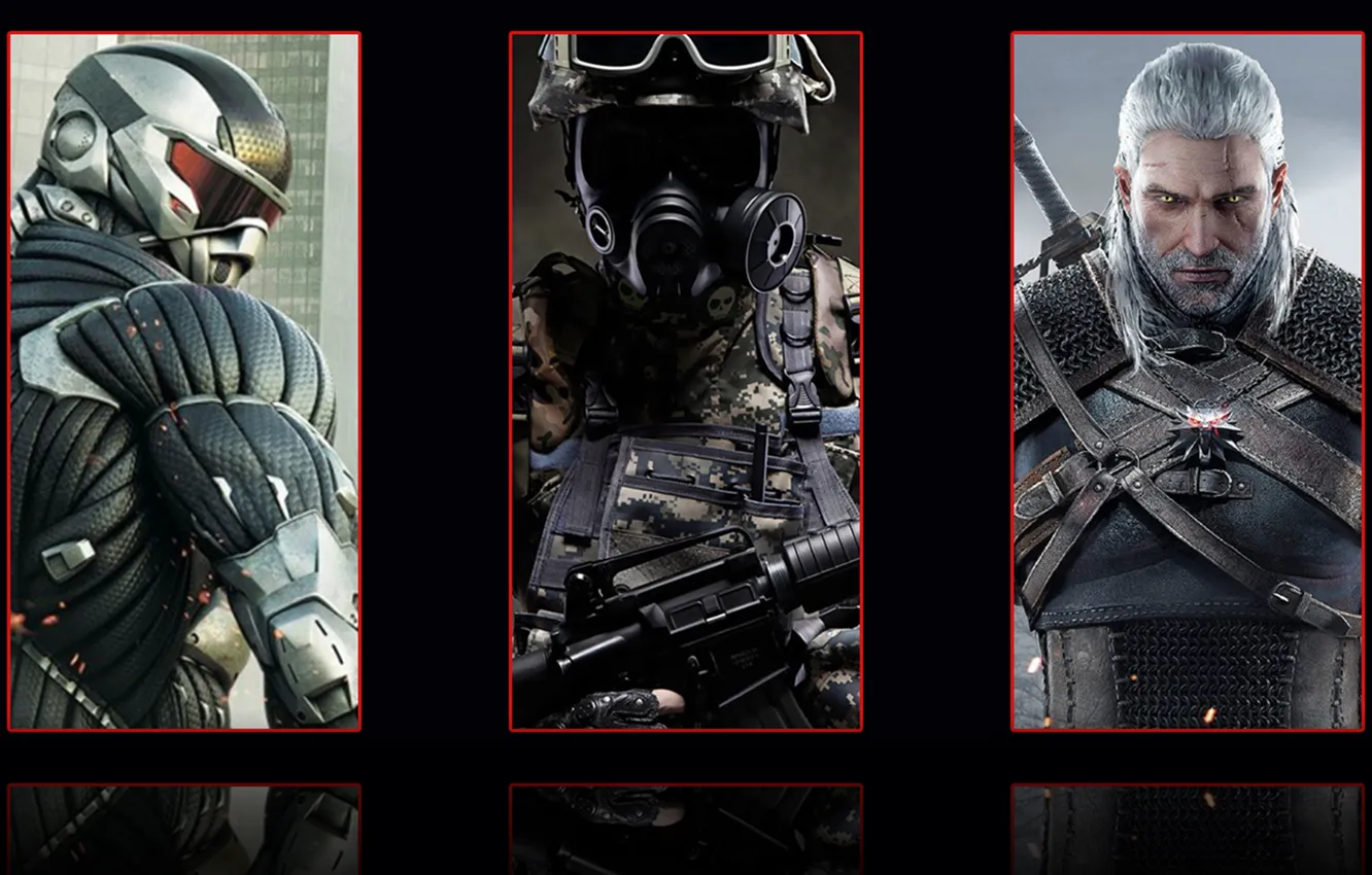 Фото обои crysis, counterstrike, thewitcher