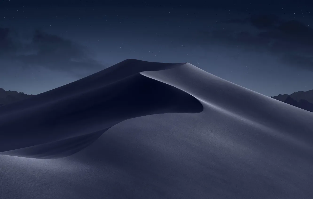 Фото обои песок, ночь, пустыня, бархан