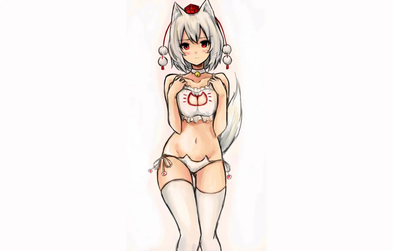 Фото обои girl, sexy, lingerie, pantsu, bra, cleavage, panties, thighhighs