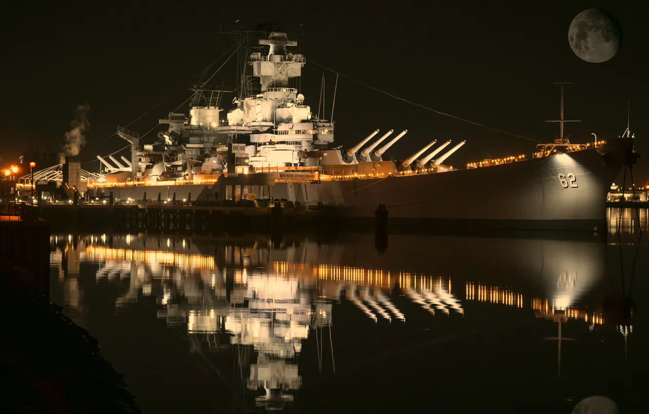 Фото обои линкор, корабль-музей, BB-62, USS New Jersey