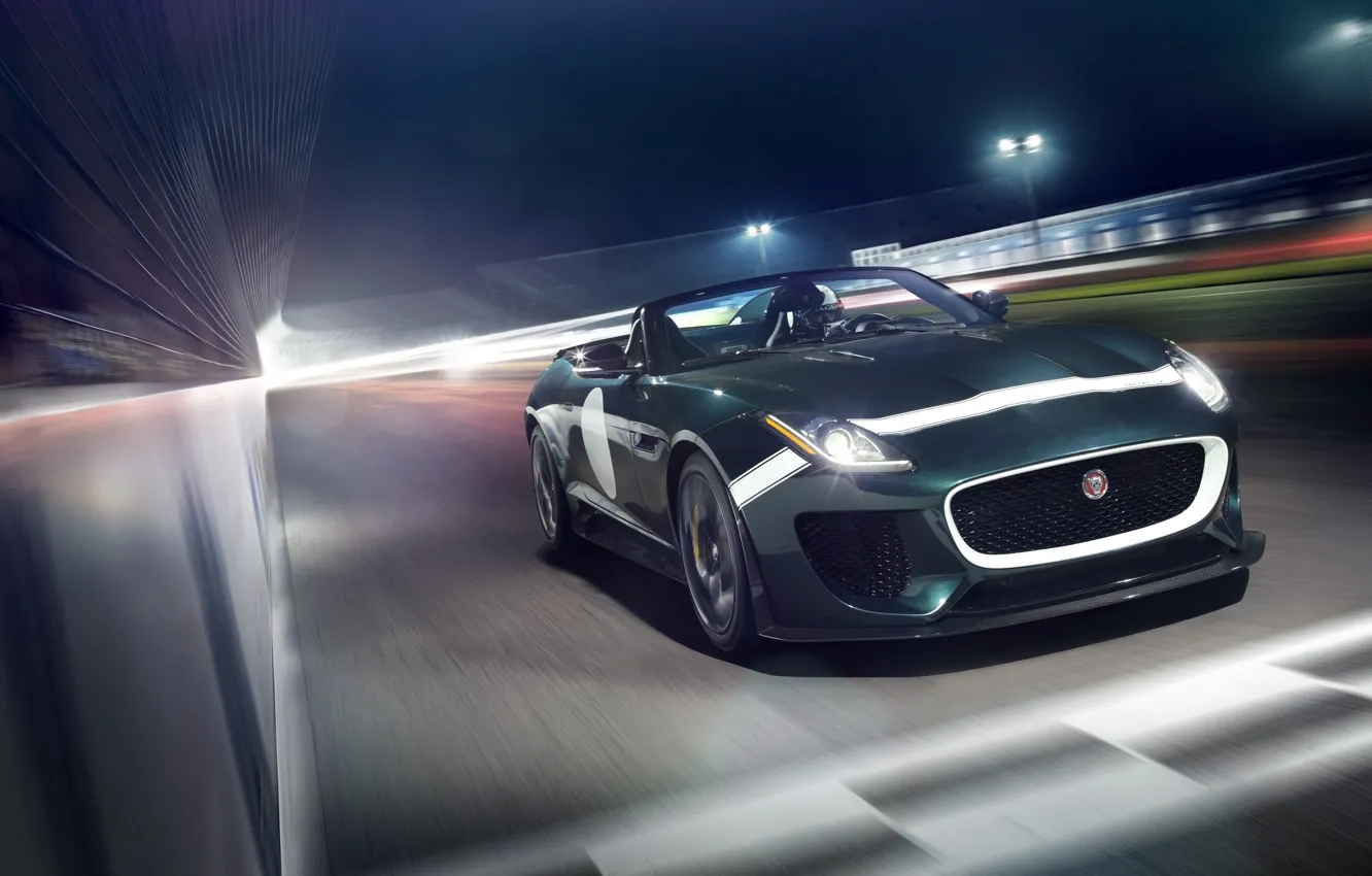 Фото обои car, Jaguar, ягуар, в движении, автообои, F-Type, Project 7