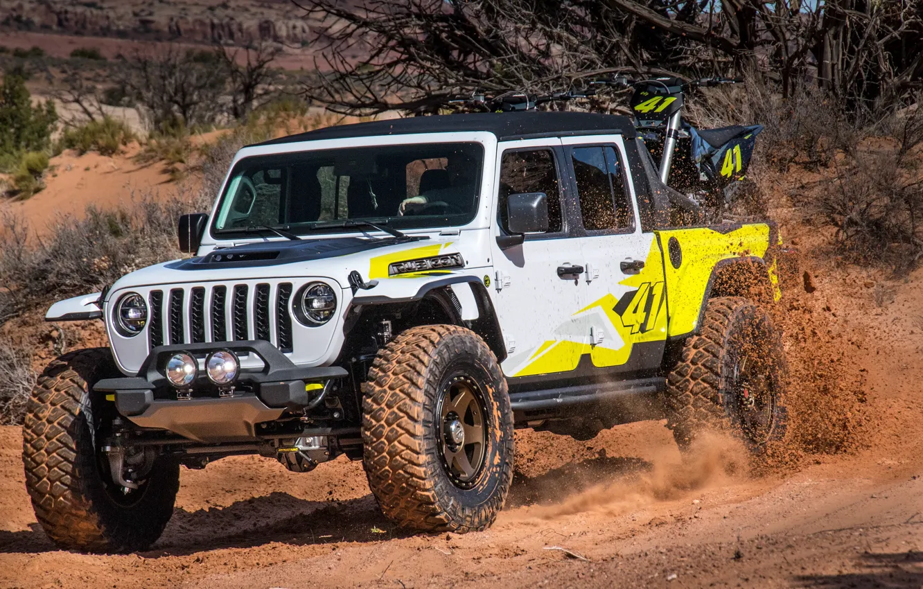 Фото обои Gladiator, Jeep, 2019, Flatbill