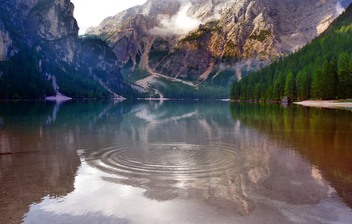 Фото обои небо, вода, горы, озеро