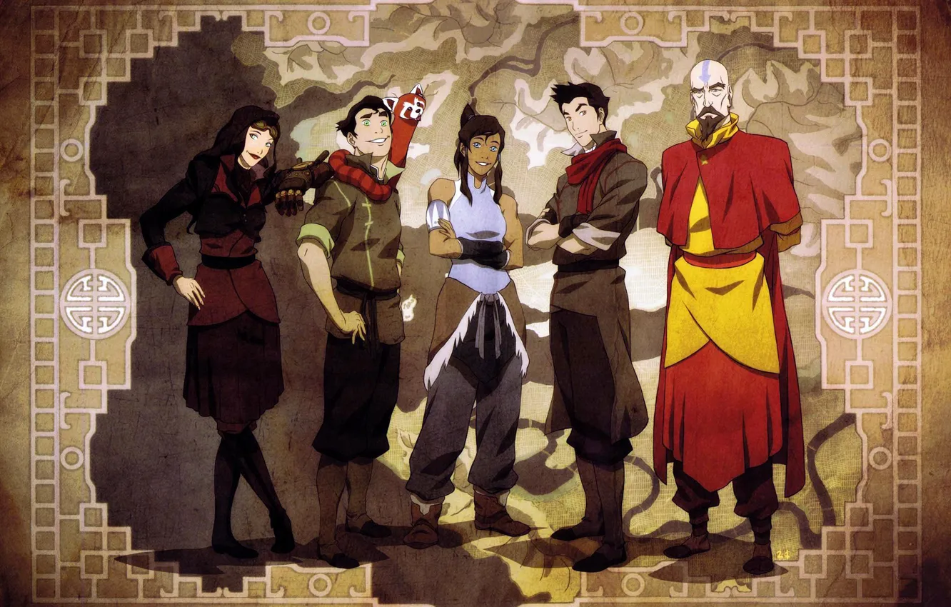 Фото обои карта, аватар, avatar, друзья, Мако, Корра, Korra, The Legend of Korra