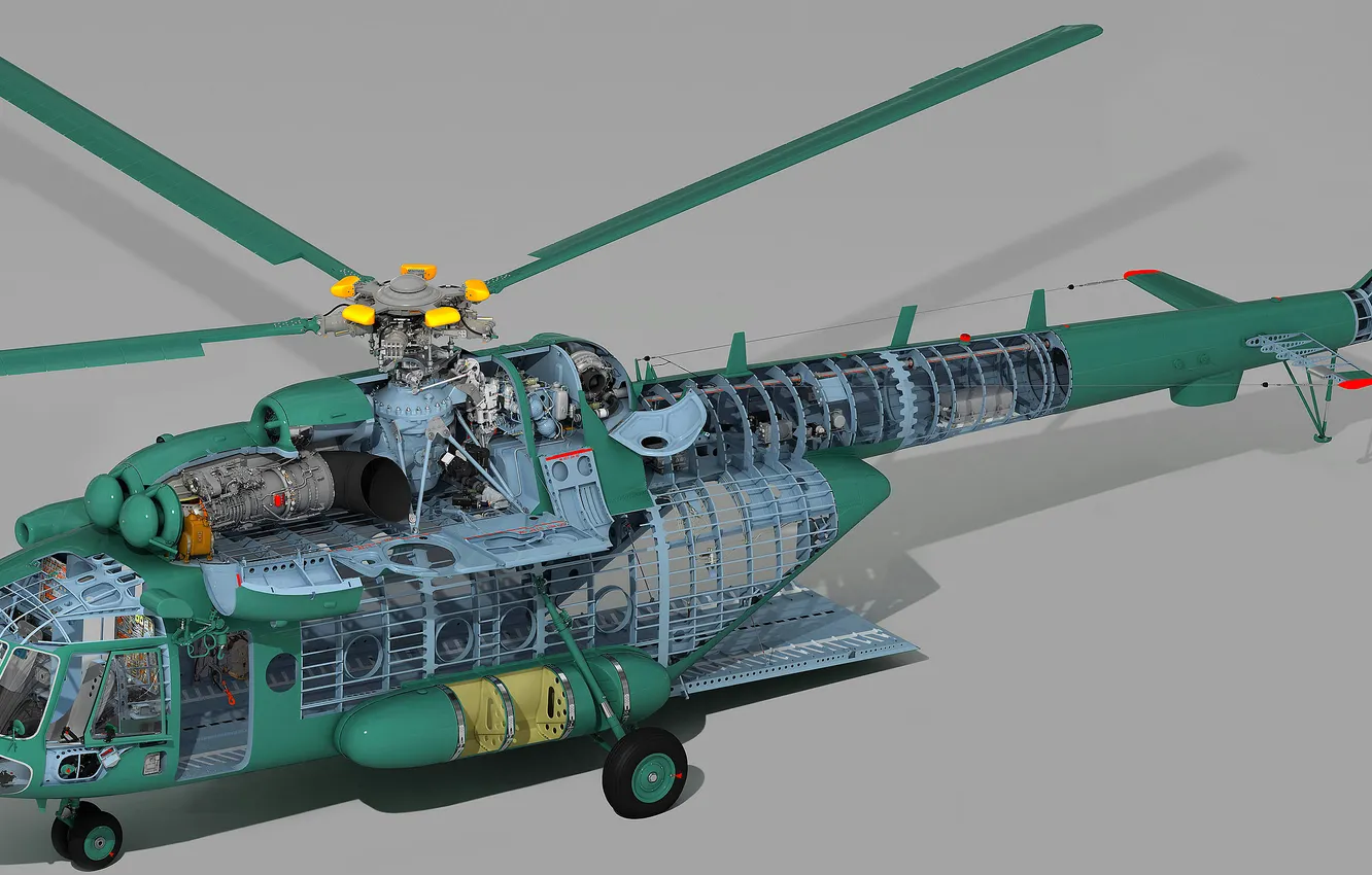 Фото обои Вертолет, Ми-171, Вертолет в разрезе