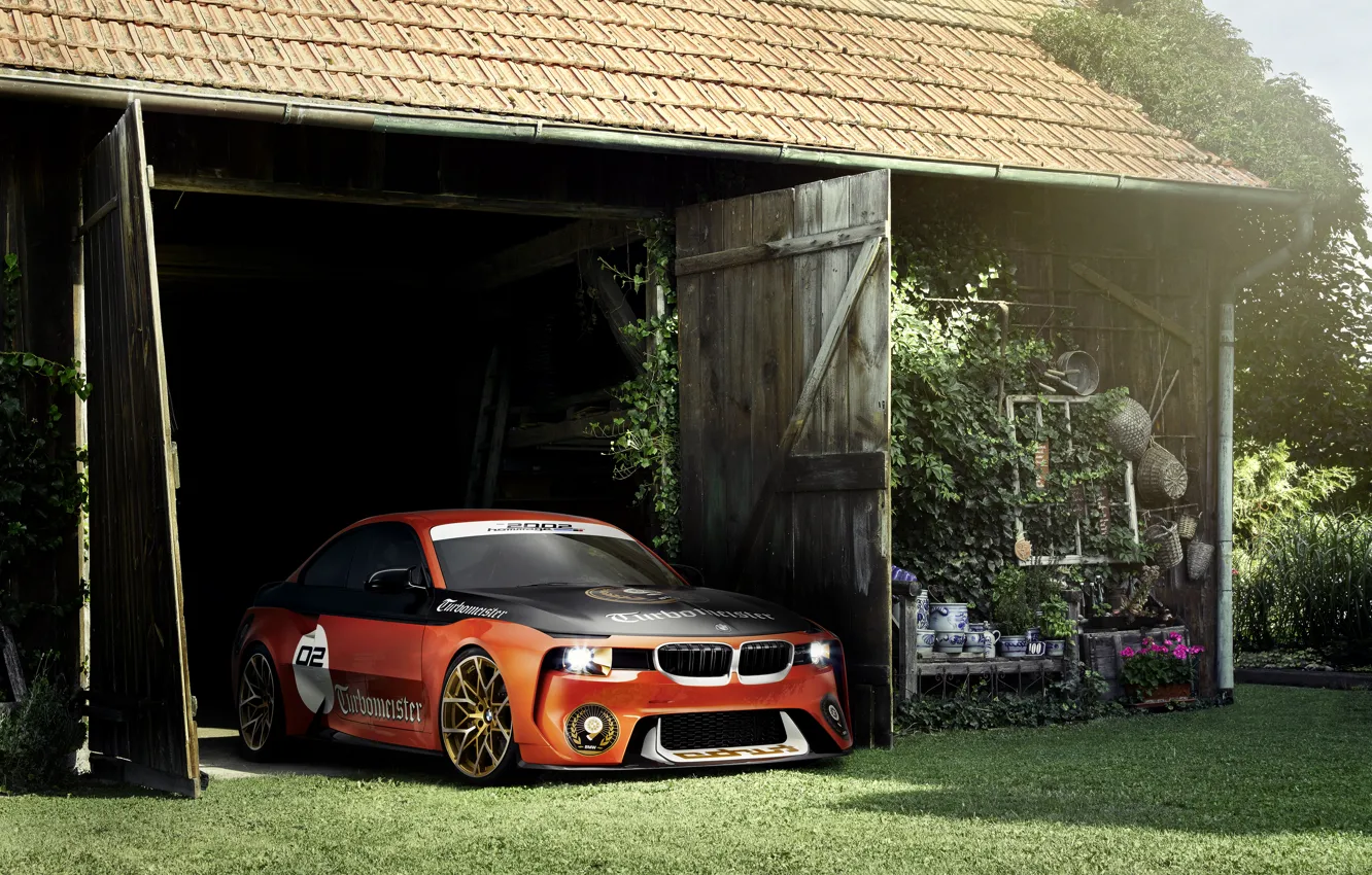 Фото обои Concept, BMW, Тюнинг, Оранжевый, Автомобиль, 2002, Hommage, 2016