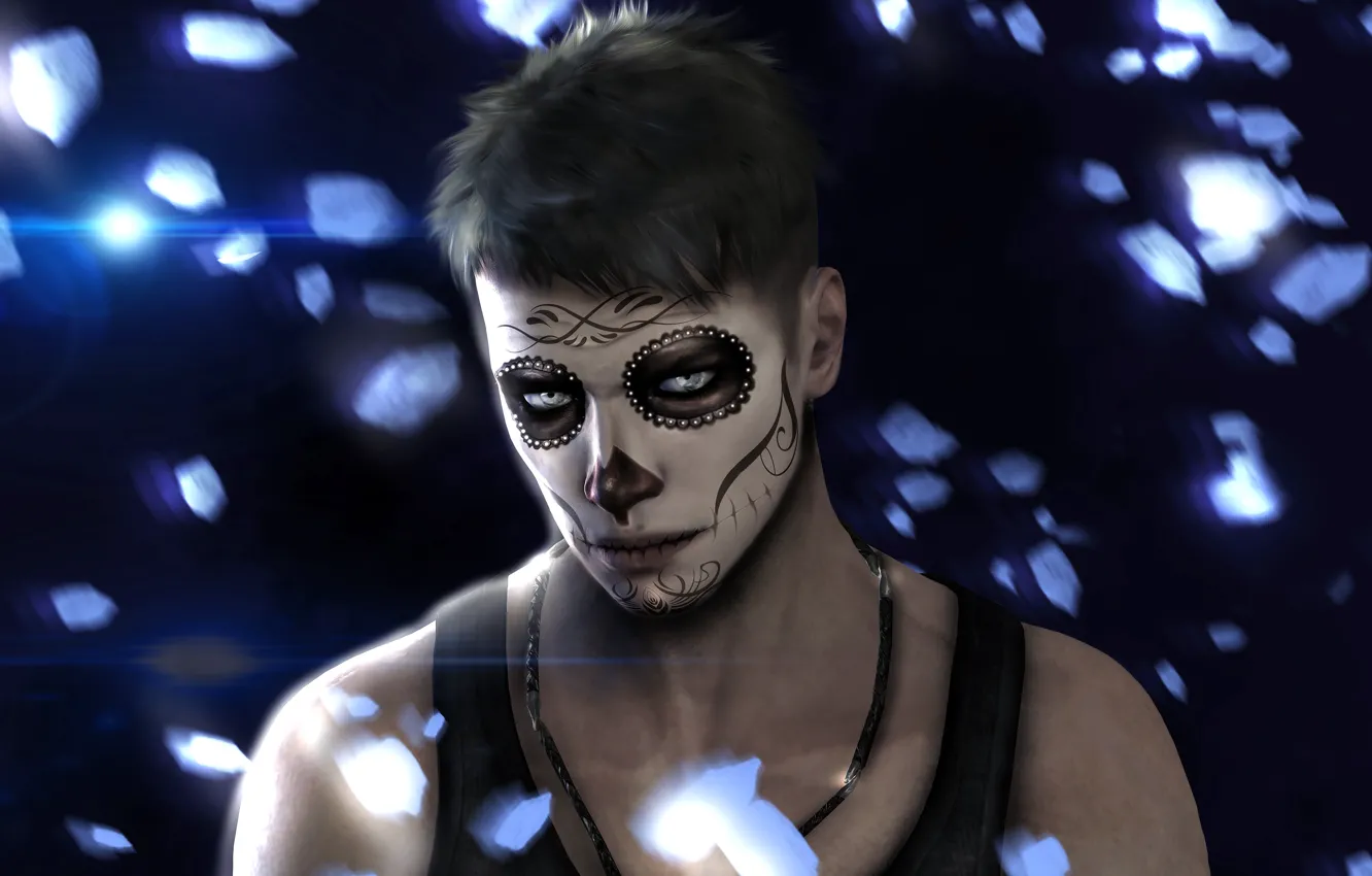 Фото обои лицо, skull, devil may cry, dante
