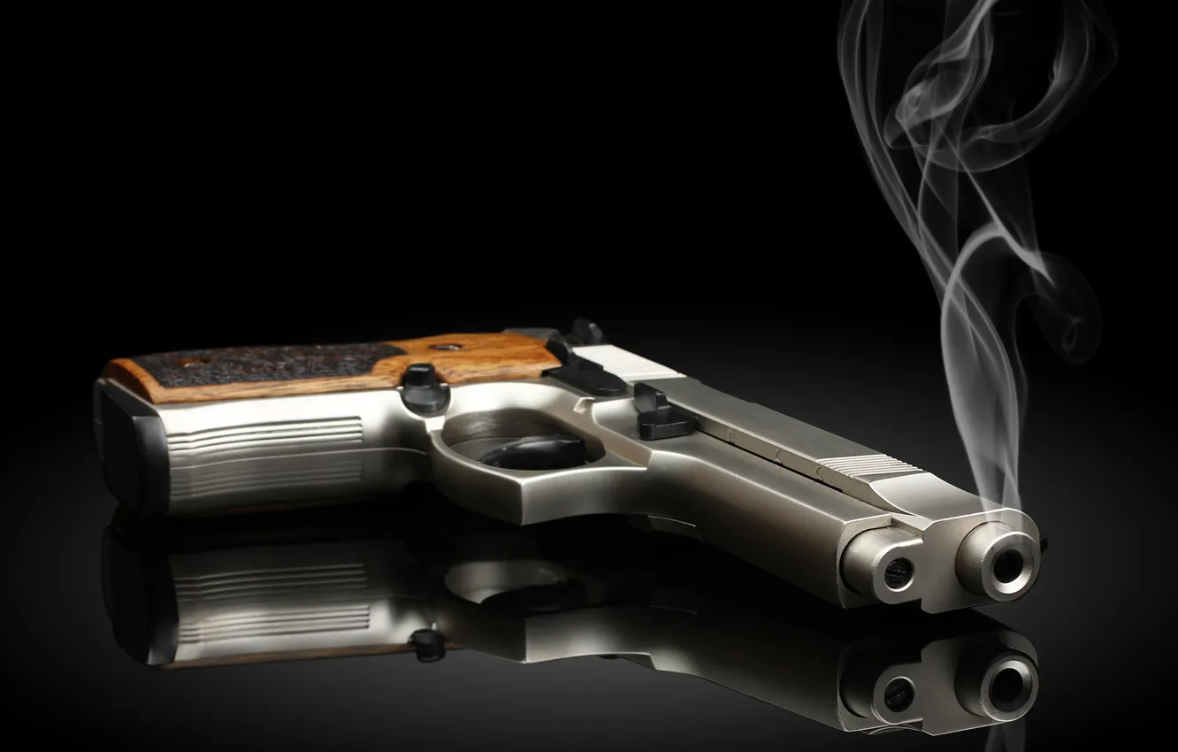 Фото обои pistol, Gun, smoke