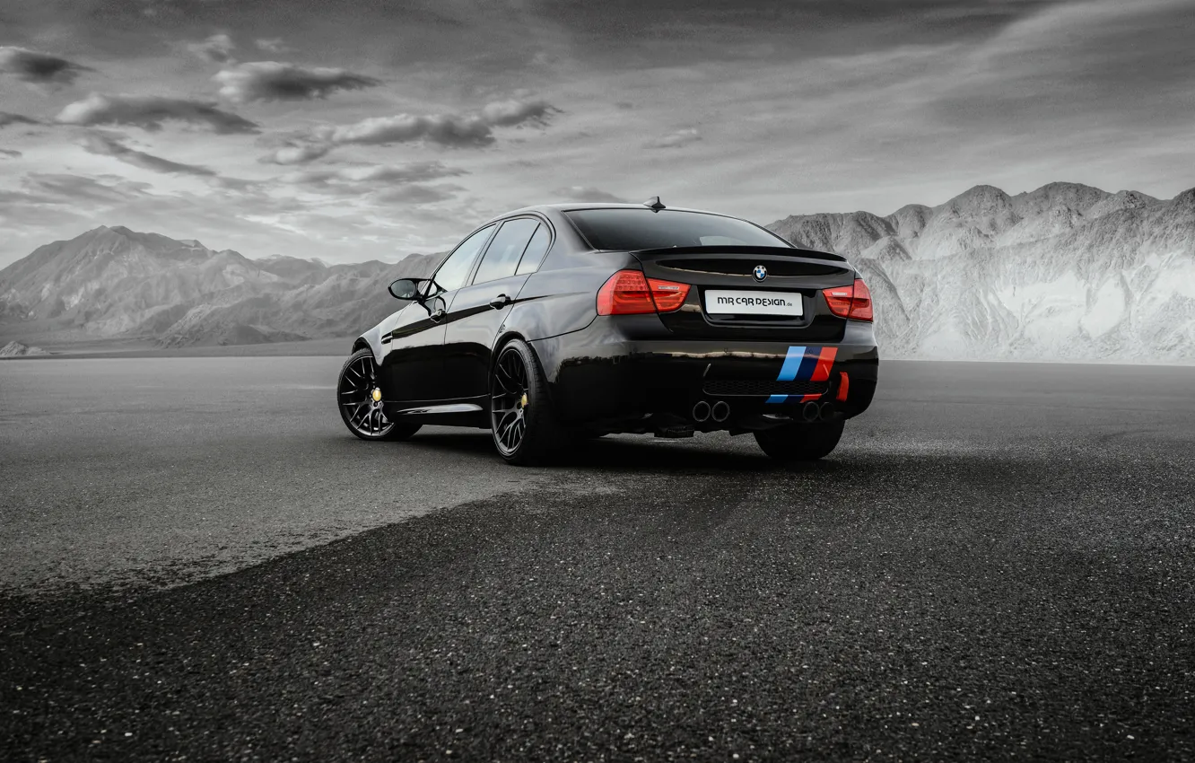 Фото обои бмв, BMW, черная, Black, Sedan, E90, MR Car Design