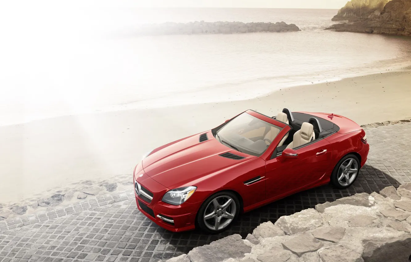 Фото обои Roadster, Mercedes, Red, Cars, SLK