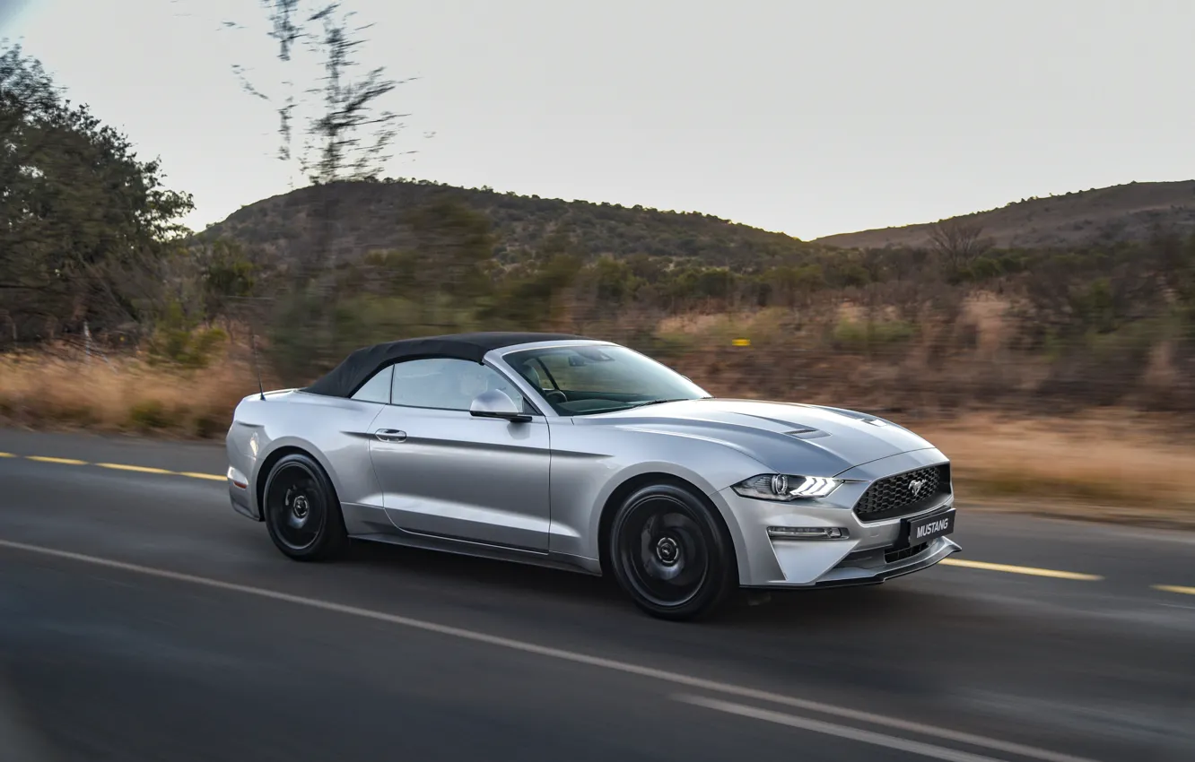 Фото обои Mustang, Ford, drive, Ford Mustang EcoBoost Convertible