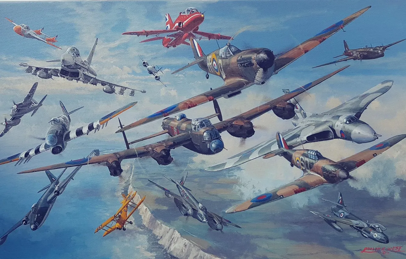 Фото обои картина, самолеты, Royal Air Force, Phillip West