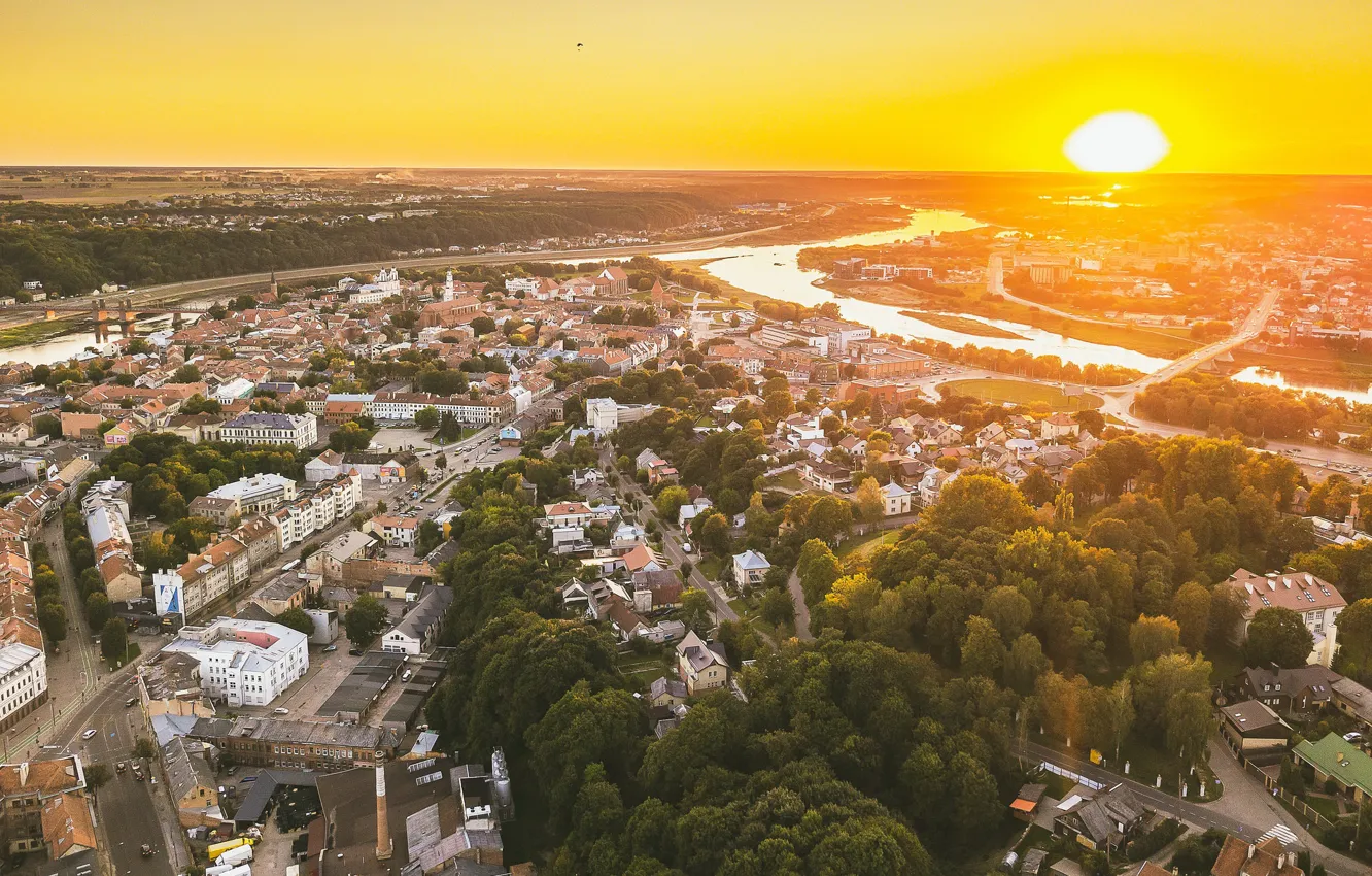 Фото обои Lietuva, Kaunas, saulėlydis