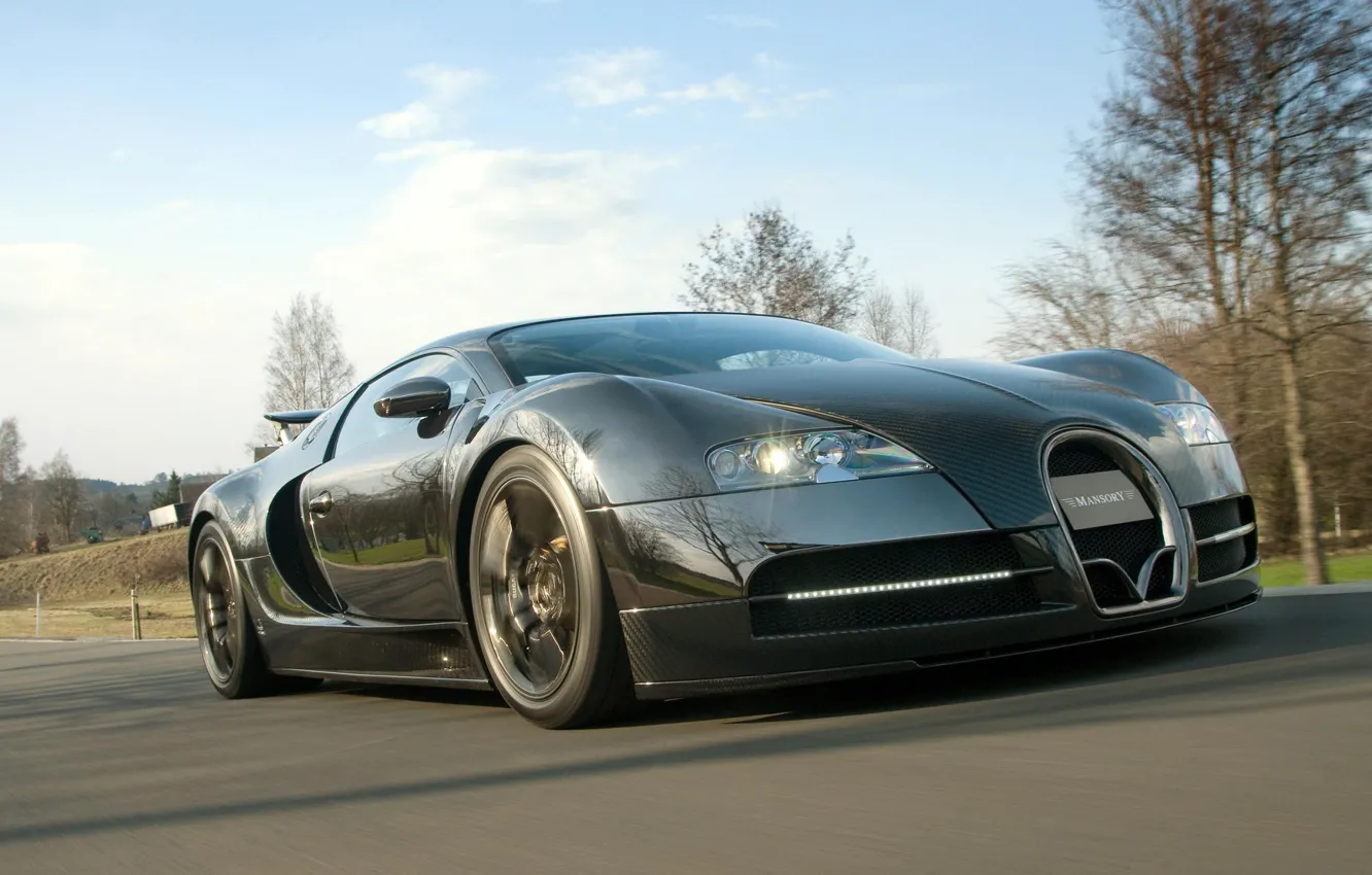 Фото обои движение, скорость, трасса, мощь, Bugatti, спорт кар, Bugatti Veyron, роскошь