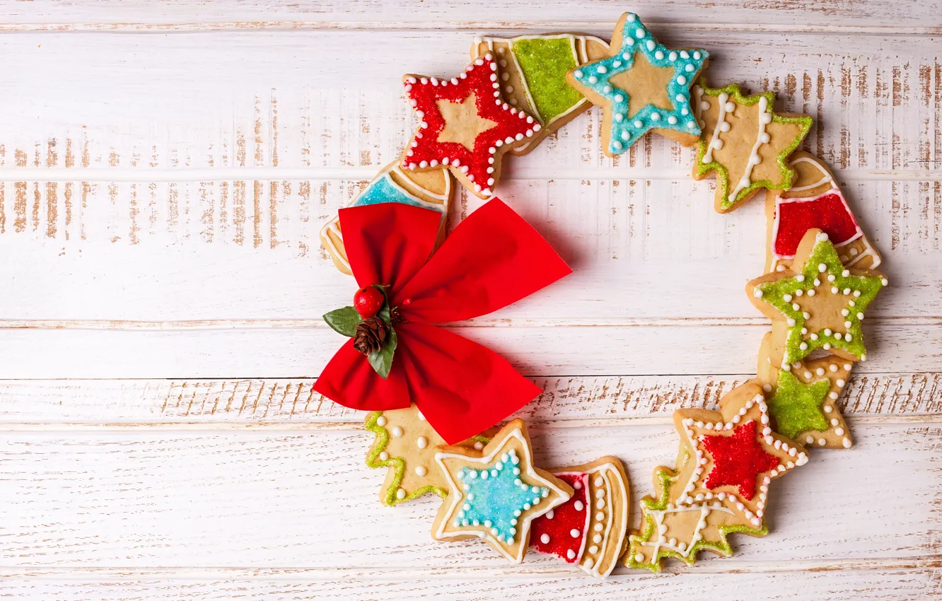 Фото обои Новый Год, печенье, Рождество, wood, Merry Christmas, Xmas, глазурь, cookies