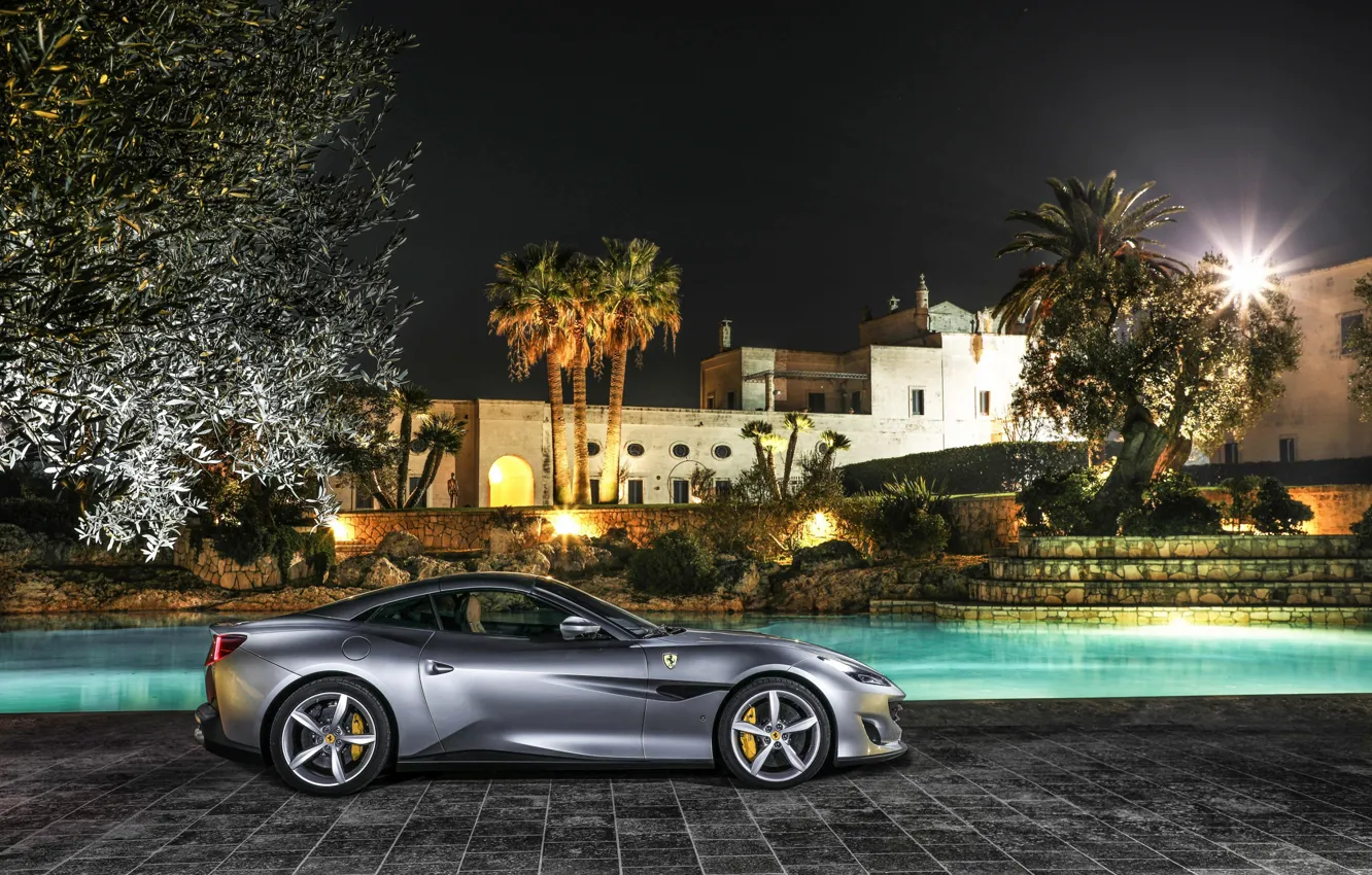 Фото обои Ferrari, особняк, Portofino