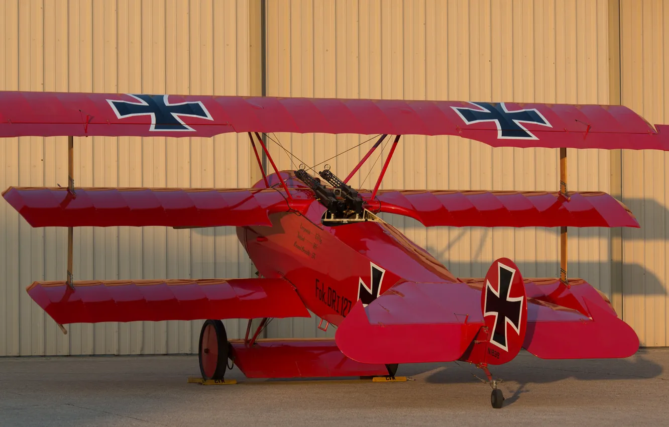 Фото обои истребитель, войны, триплан, мировой, Первой, во время, Fokker DR1, (replica)