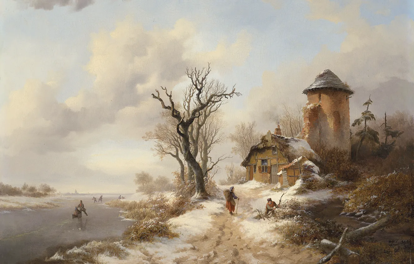 Фото обои 1845, Dutch painter, голландский художник, oil on canvas, Fredrik Marinus Kruseman, Фредрик Маринус Круземан, A …