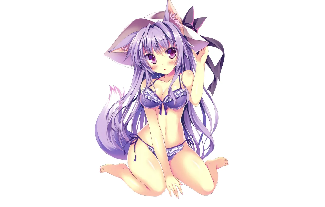 Фото обои girl, sexy, lingerie, pantsu, bra, cleavage, panties, long hair