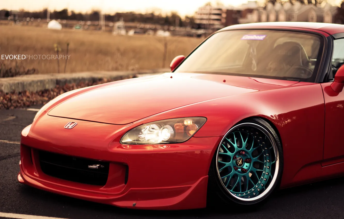 Фото обои red, Honda, красная, хонда, S2000, evoked photography