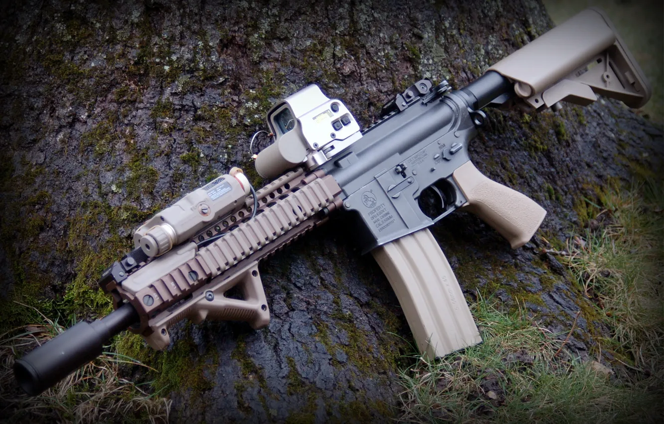 Фото обои оружие, фон, MK18