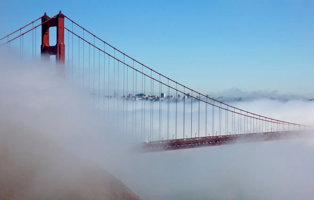 Фото обои Калифорния, Сан-Франциско, Bridge, California, San Francisco, usa, Golden Gate