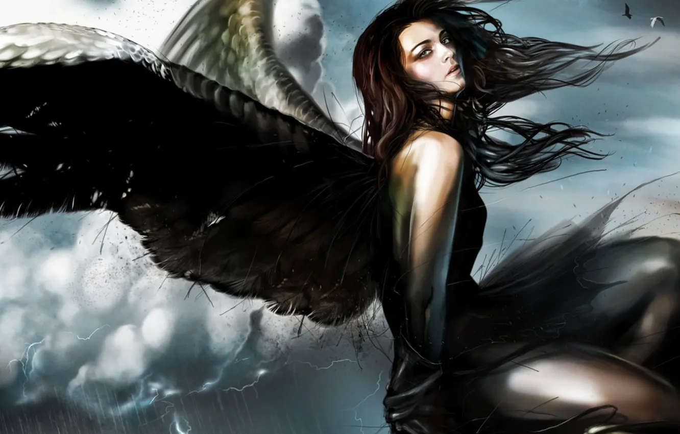 Фото обои девушка, фантастика, крылья, ангел, fantasy