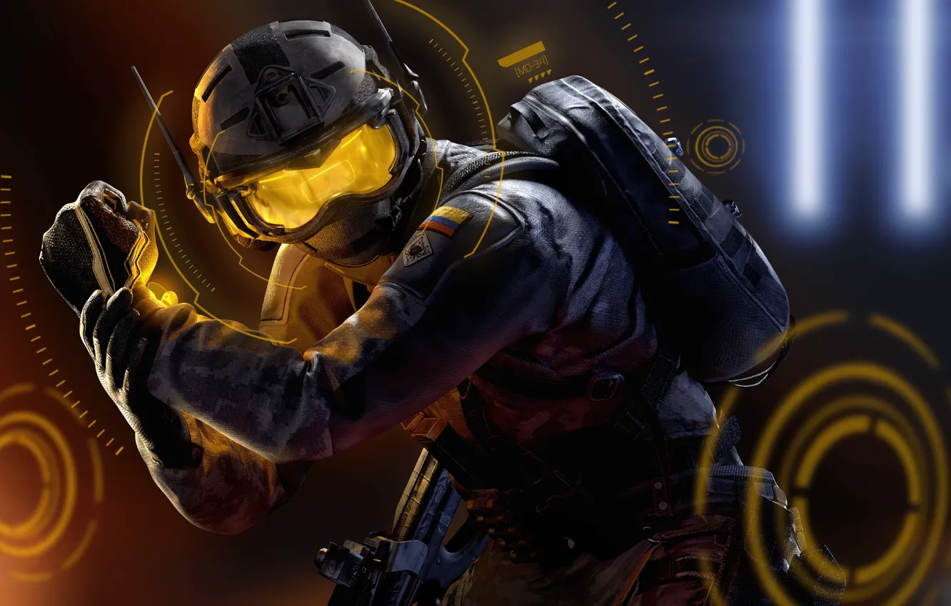 Фото обои очки, каска, военный, Rainbow Six, персонаж, амуниция, Game, спец