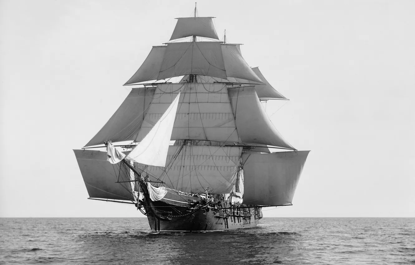 Фото обои ретро, корабль, парусный, Monongahela