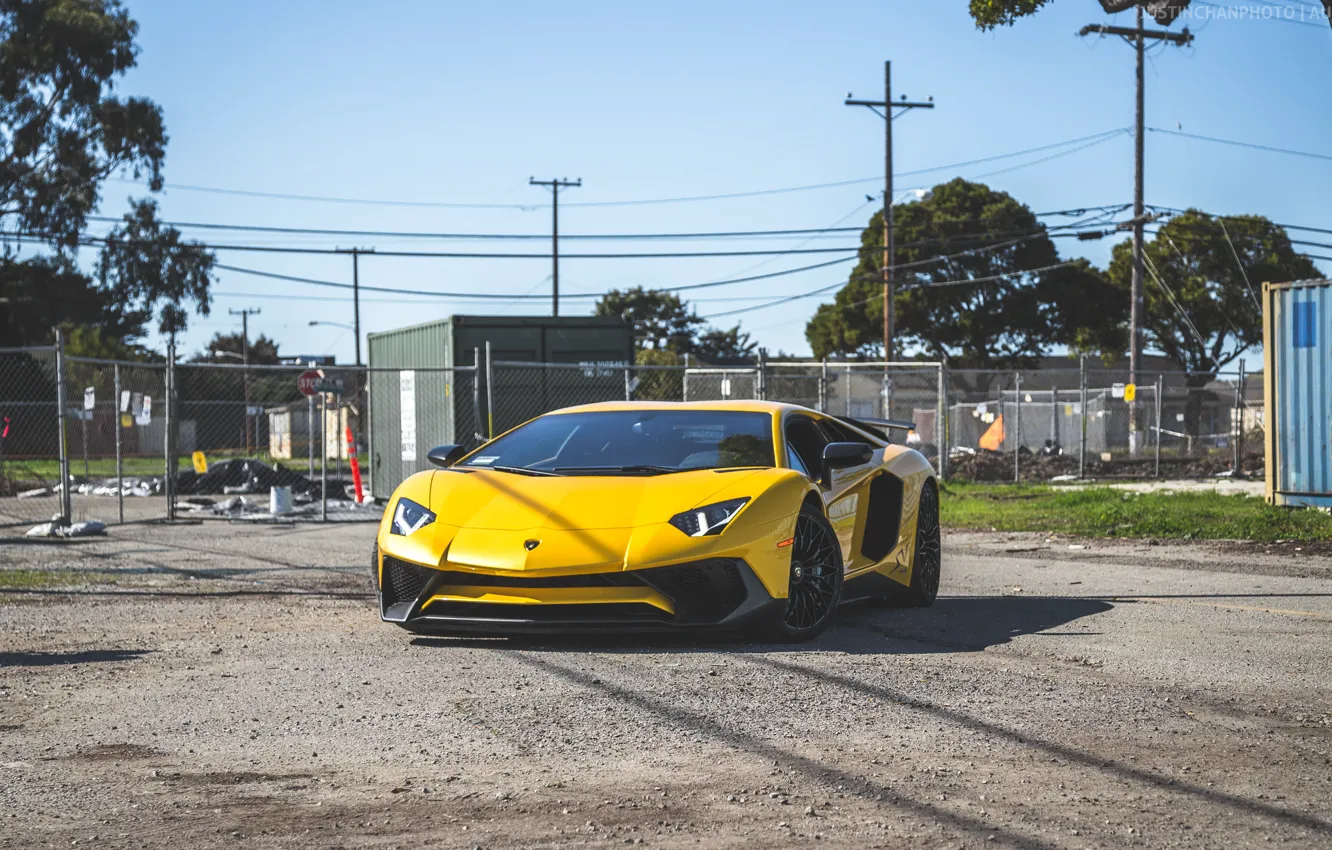 Фото обои lamborghini, yellow, aventador, lp700-4