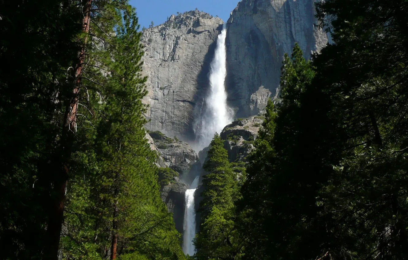 Фото обои природа, водопад, поток