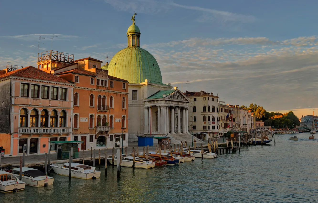 Фото обои Италия, Венеция, собор, канал