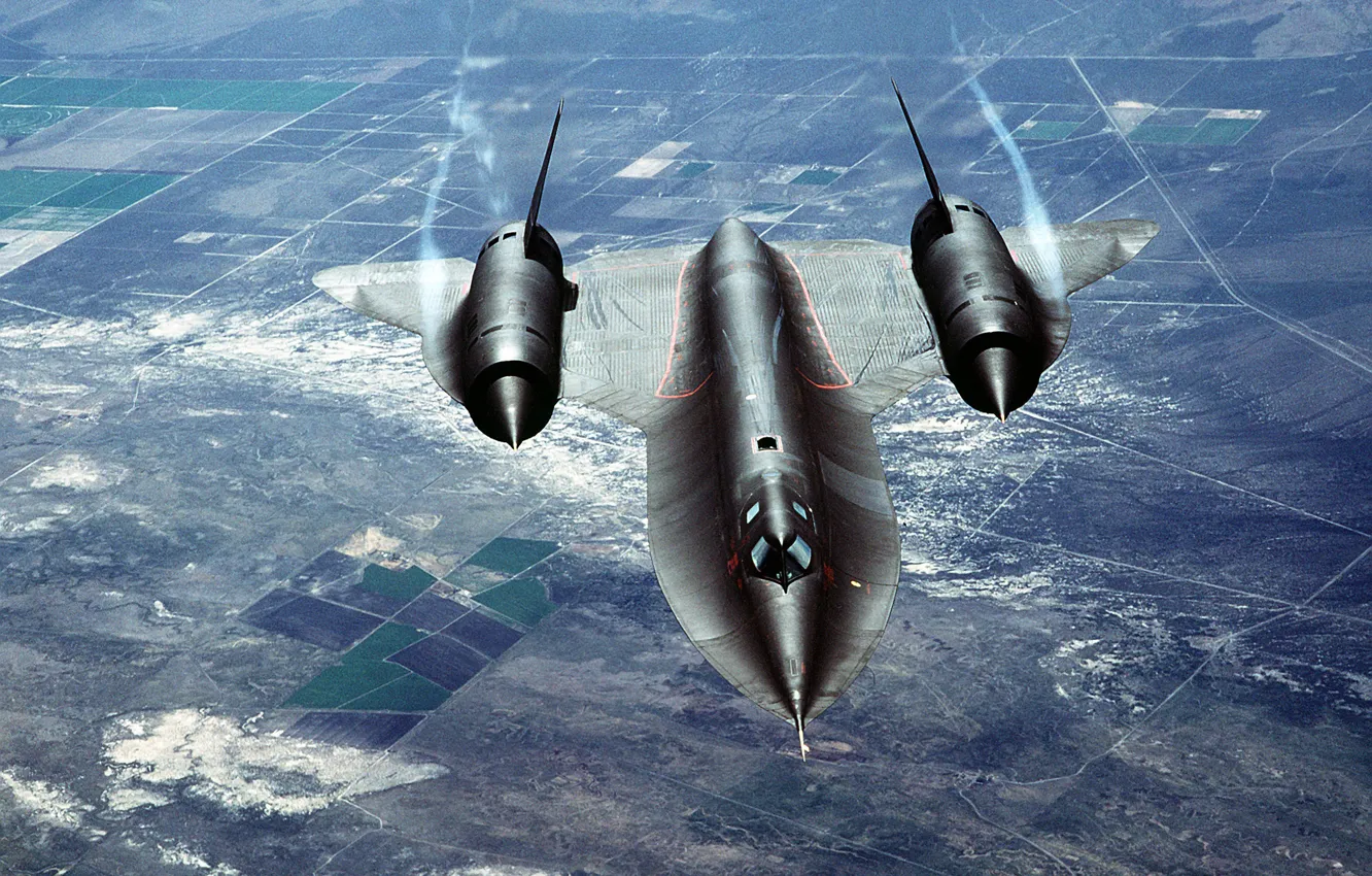 Фото обои Blackbird, Lockheed SR-71, стратегический сверхзвуковой разведчик ВВС США
