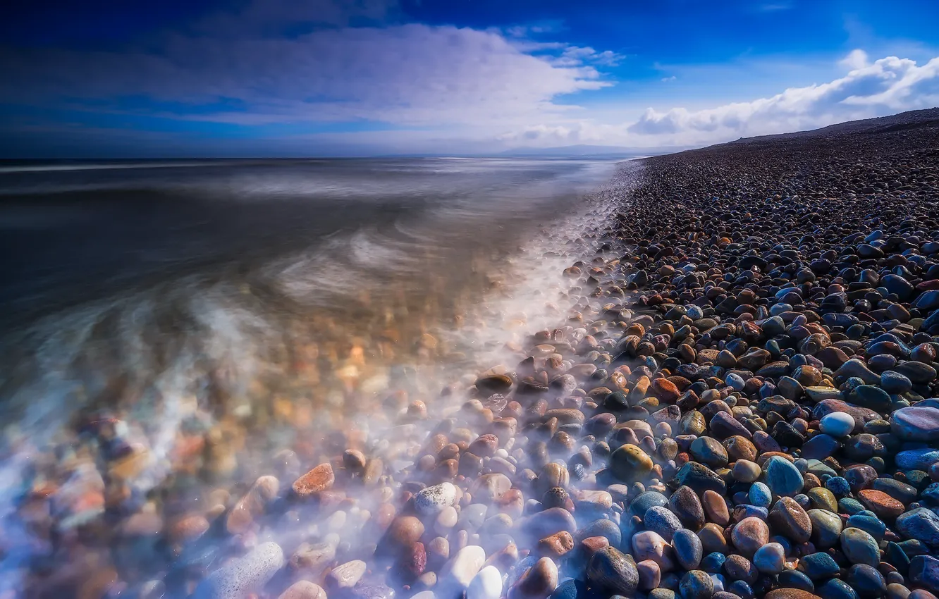 Фото обои море, камни, берег, Scotland, United Kingdom, Spey Bay