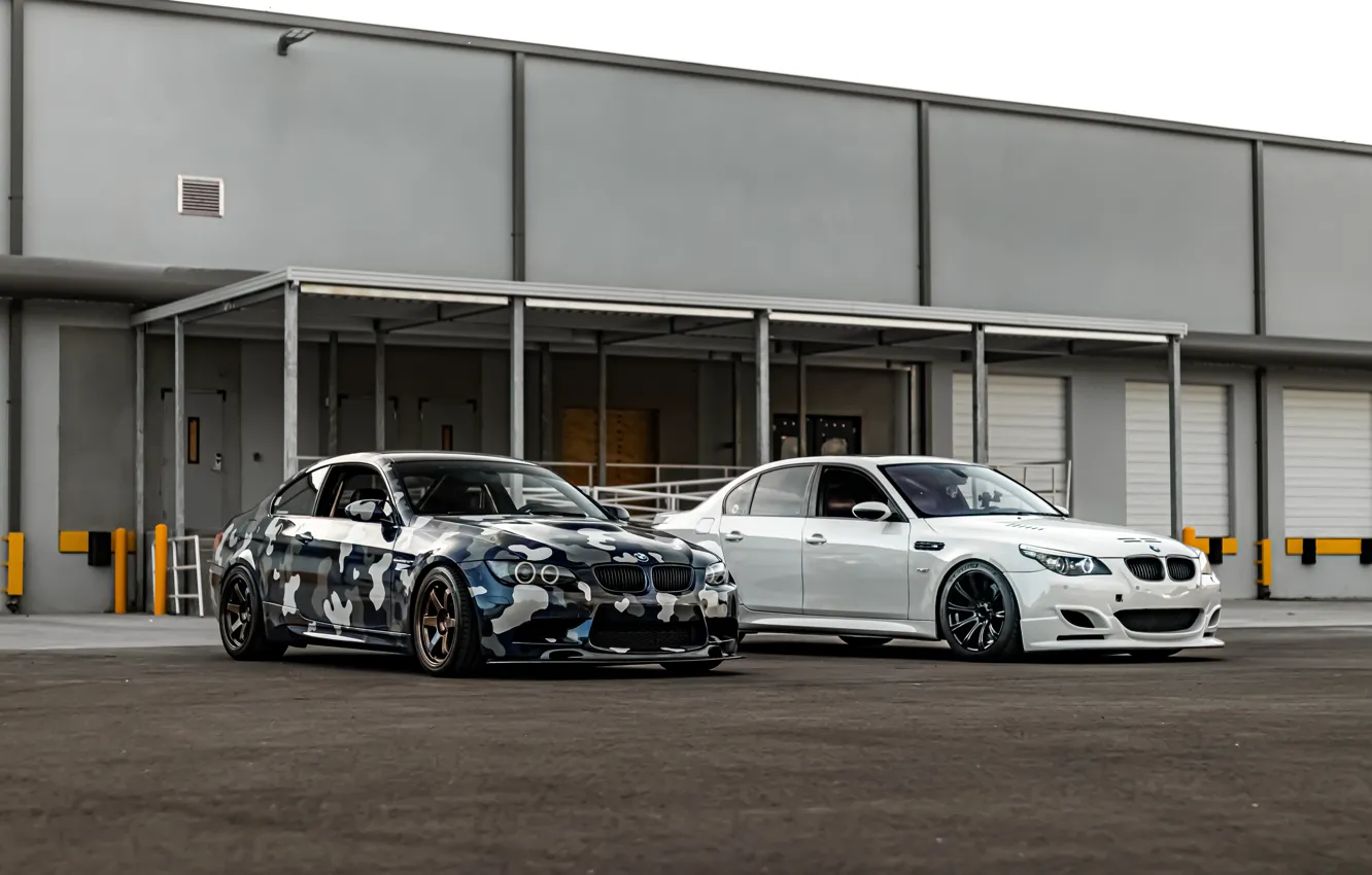 Фото обои BMW, White, E92, E60, Angel eyes