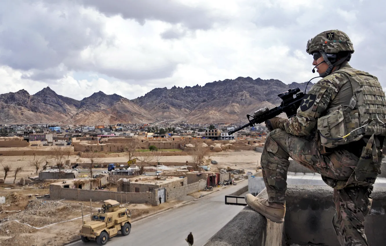 Фото обои оружие, солдат, Афганистан